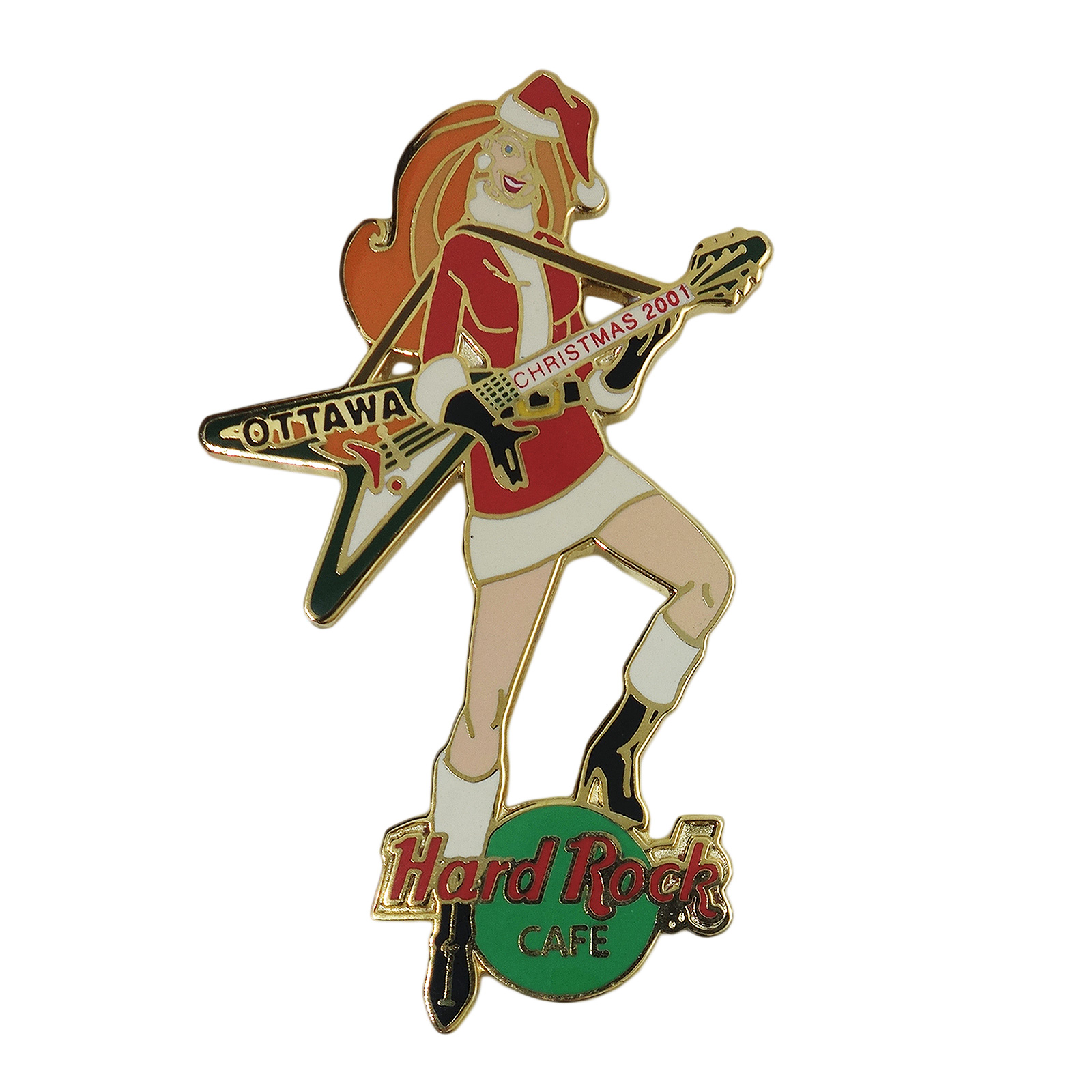 Hard Rock CAFE ギター弾くサンタ女性 ピンズ ハードロックカフェ OTTAWA