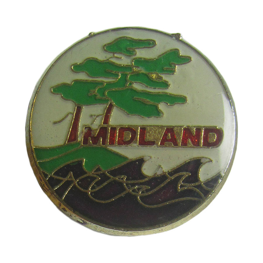 ピンズ MIDLAND 留め具付き レトロ ピンバッジ