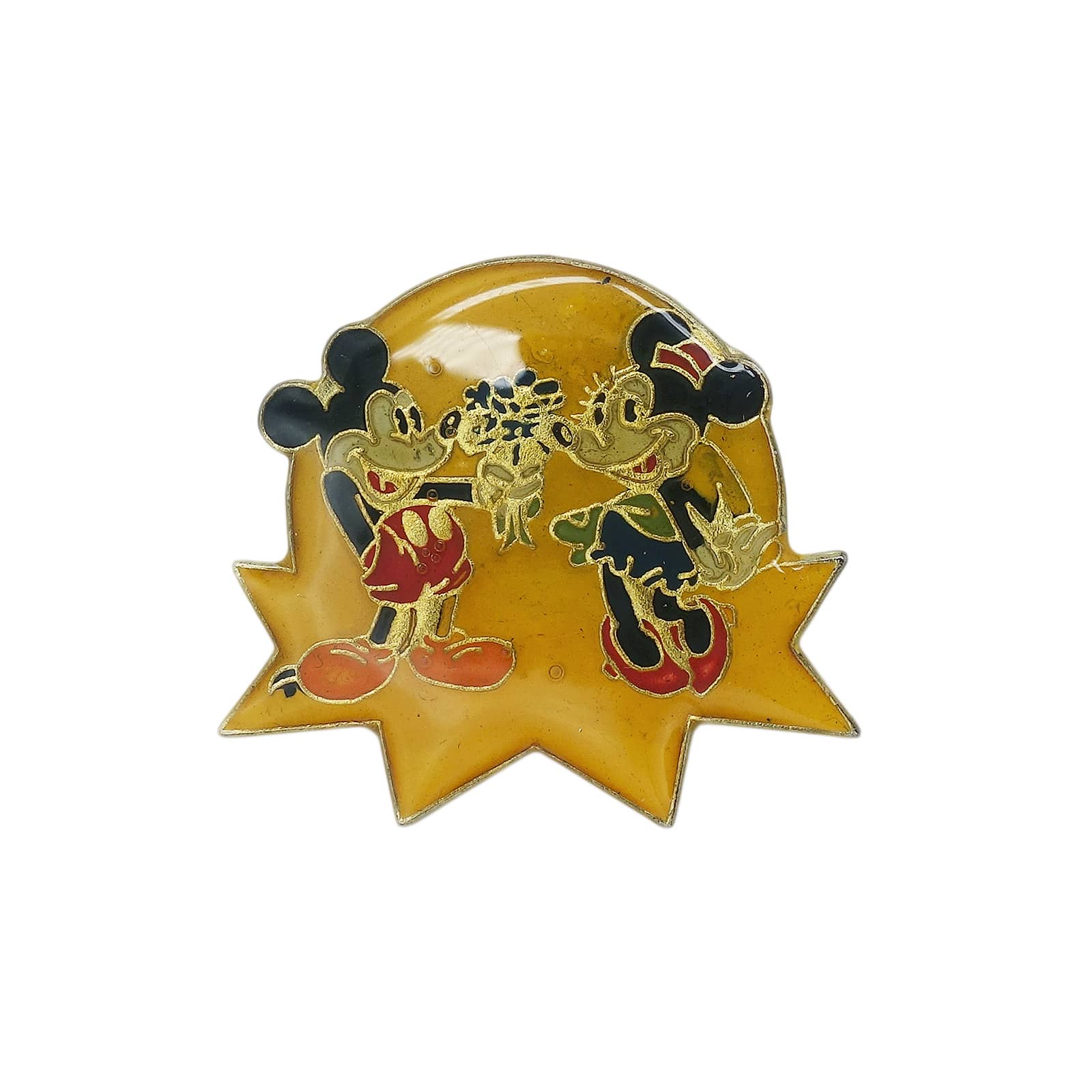 Disney ミニーに花束を渡すミッキー ピンバッジ ブローチ
