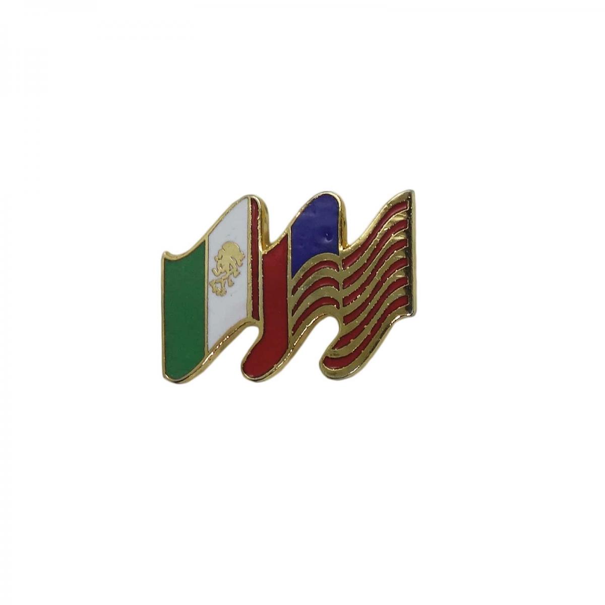 メキシコ国旗 × 星条旗 ピンズ 留め具付き