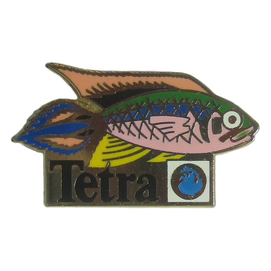 ピンズ 魚 Tetra アクアリウム用品メーカー 留め具付き レトロ ピンバッジ