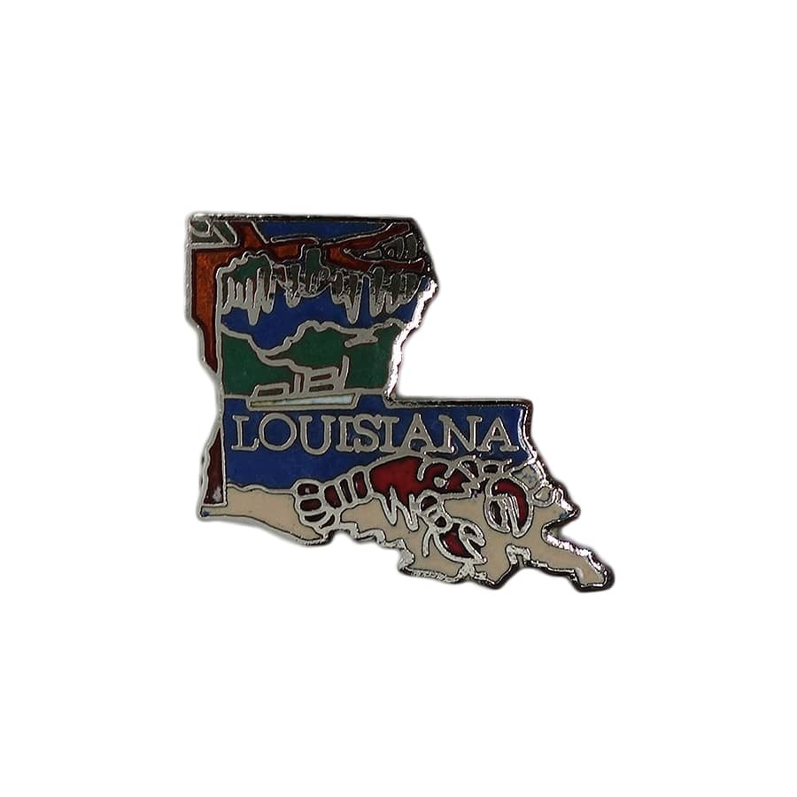 LOUISIANA ピンズ ルイジアナ州 地図型 留め具付き