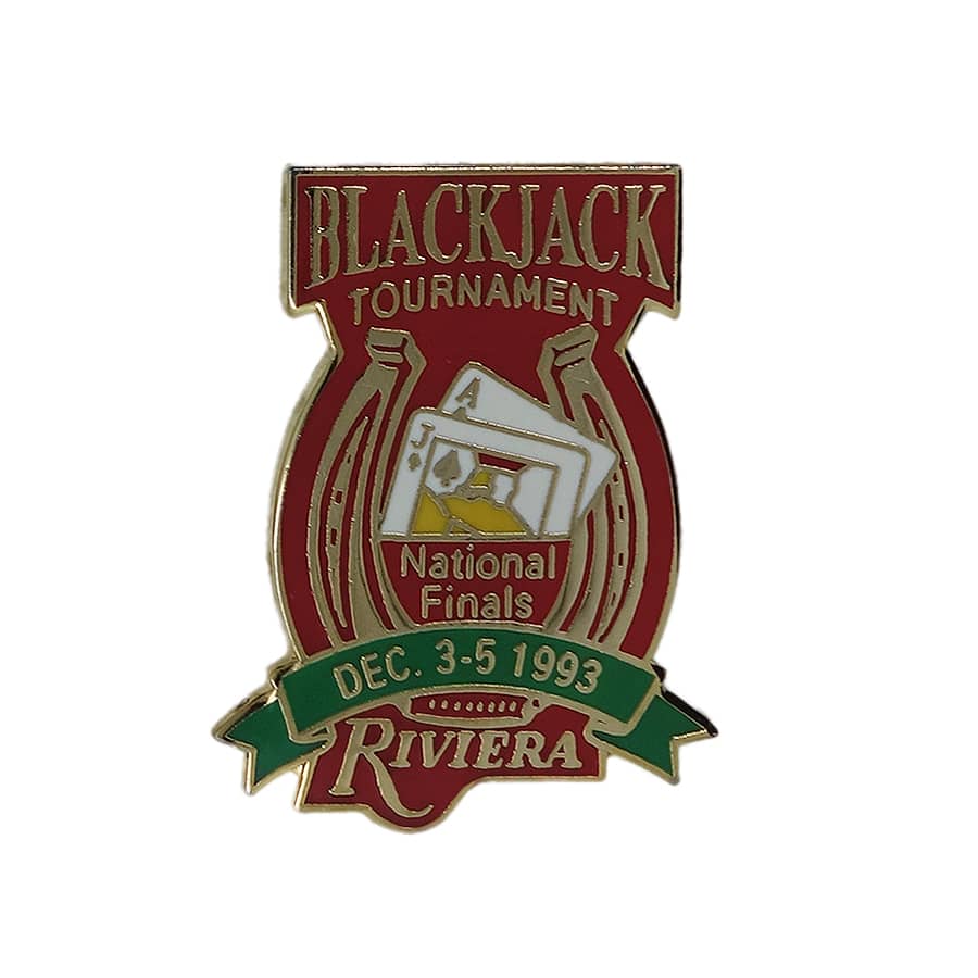 Blackjack Tournament 1993 ピンズ 蹄鉄とトランプ 留め具付き