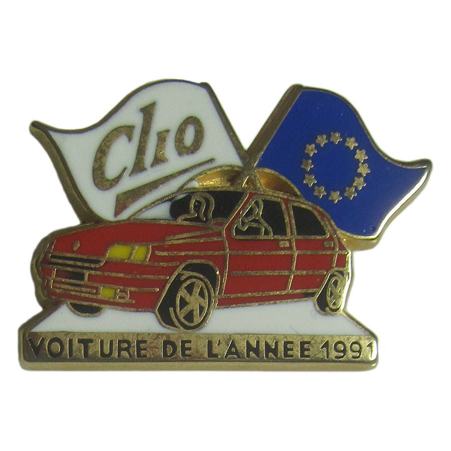 ピンズ 自動車 Renault ルノー Clio ヨーロッパ・カー・オブ・ザ・イヤー 91 留め具付