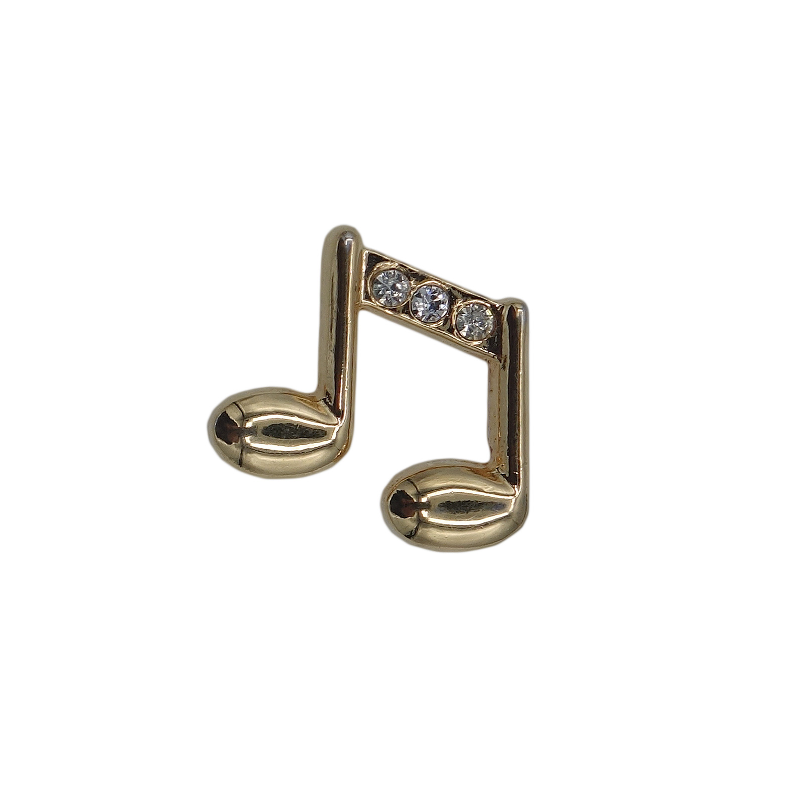 音符 ピンズ 金色 ラインストーン