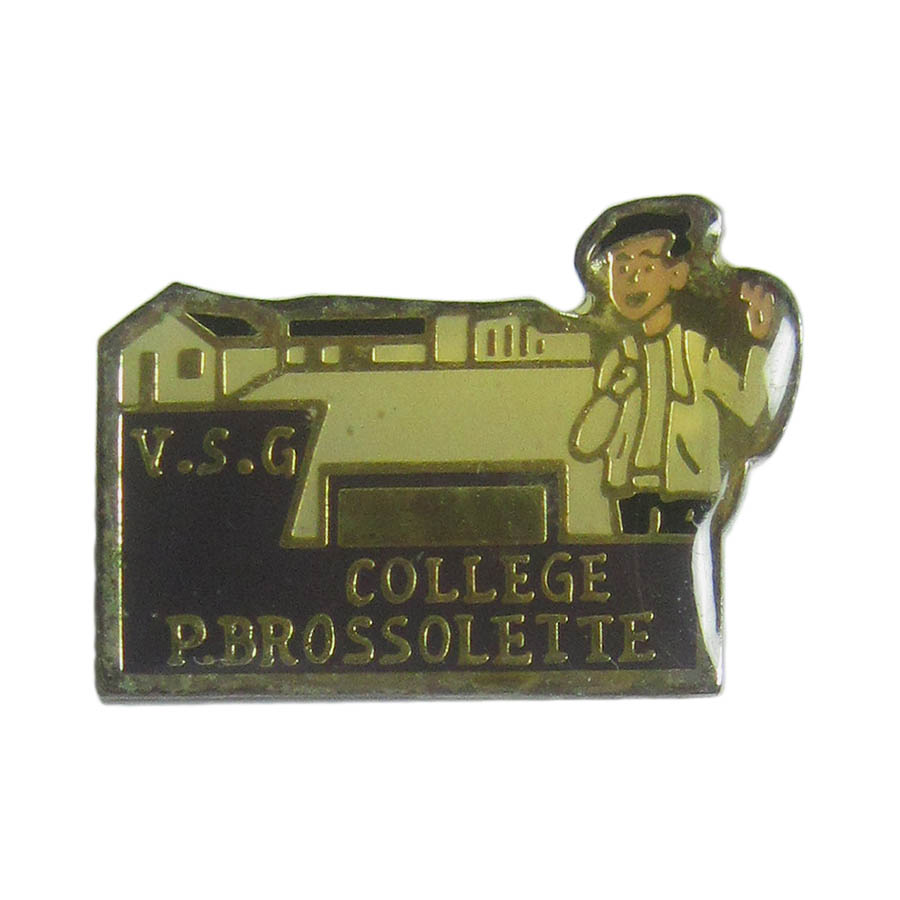 ピンズ 学校 COLLEGE PIERRE BROSSOLETTE 留め具付き ピンバッジ