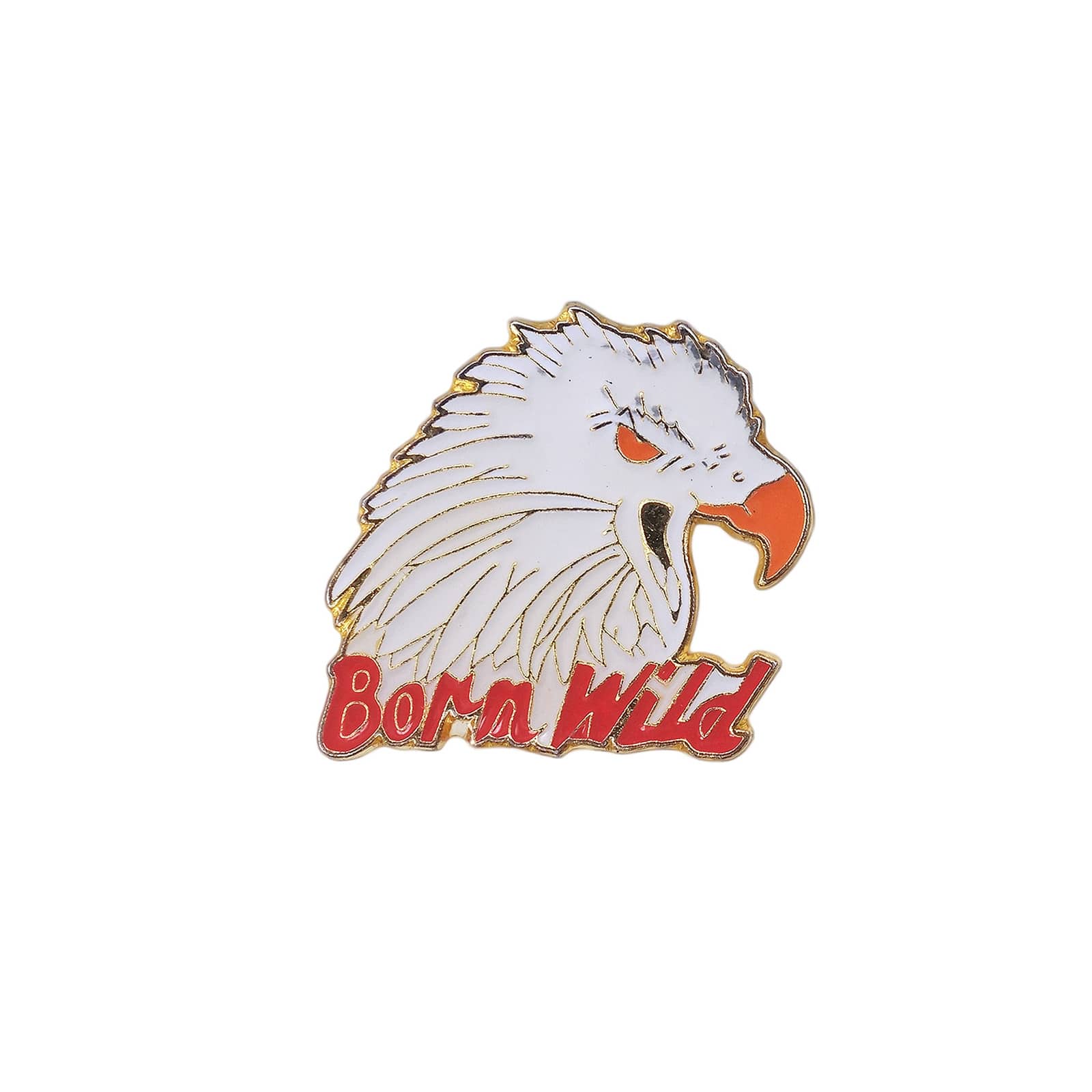 Born Wild イーグルヘッド バイカー ピンズ 白頭鷲