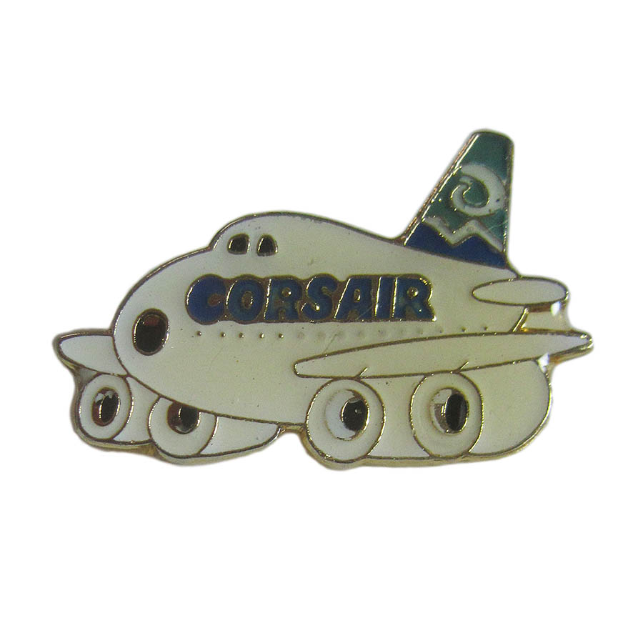 ピンズ 飛行機 フランス航空会社 CORSAIR 留め具付き レトロ