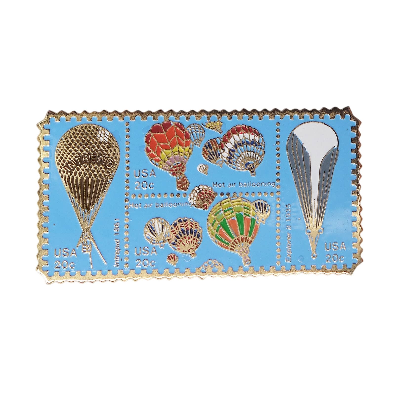熱気球 4種類 USA 20c 切手型 ピンズ USPS