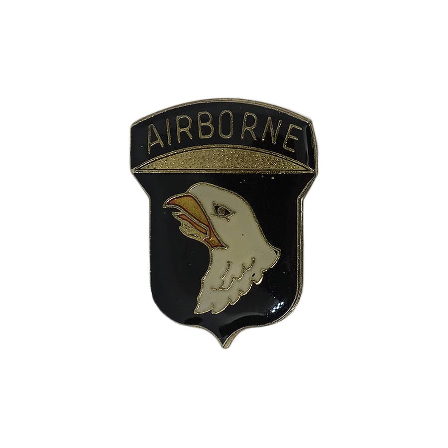 AIRBORNE イーグル ピンズ 米陸軍 第101空挺師団 ミリタリー 留め具付き