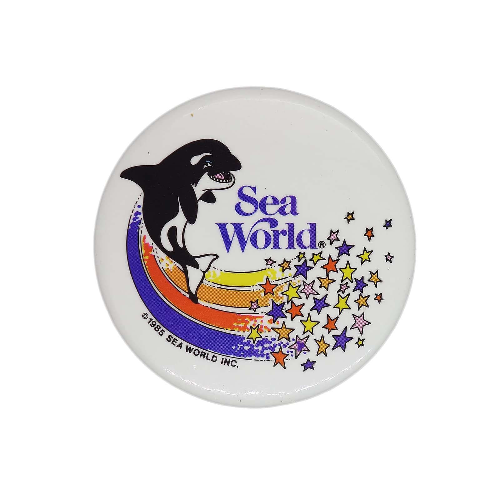 Sea World シーワールド シャチ 缶バッジ バッチ 1985