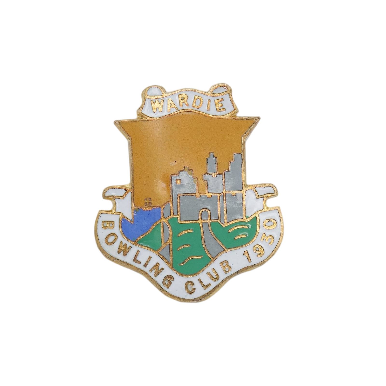 WARDIE BOWLING CLUB 1930 ピンバッジ ブローチ 英国 ローンボウルズクラブ