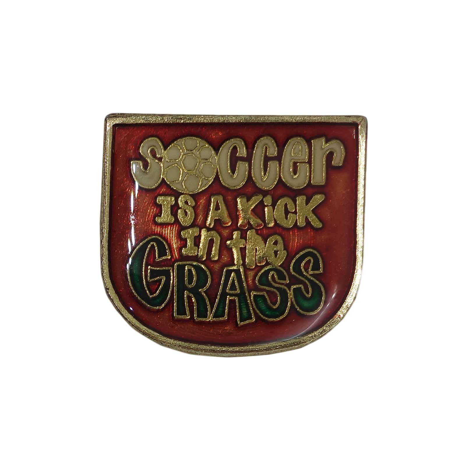 Soccer is a kick in the GRASS ピンズ AGB 1987 留め具付き