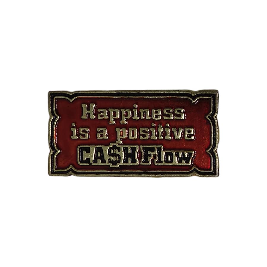 Happiness is a positive ピンズ CASH Flow 留め具付き