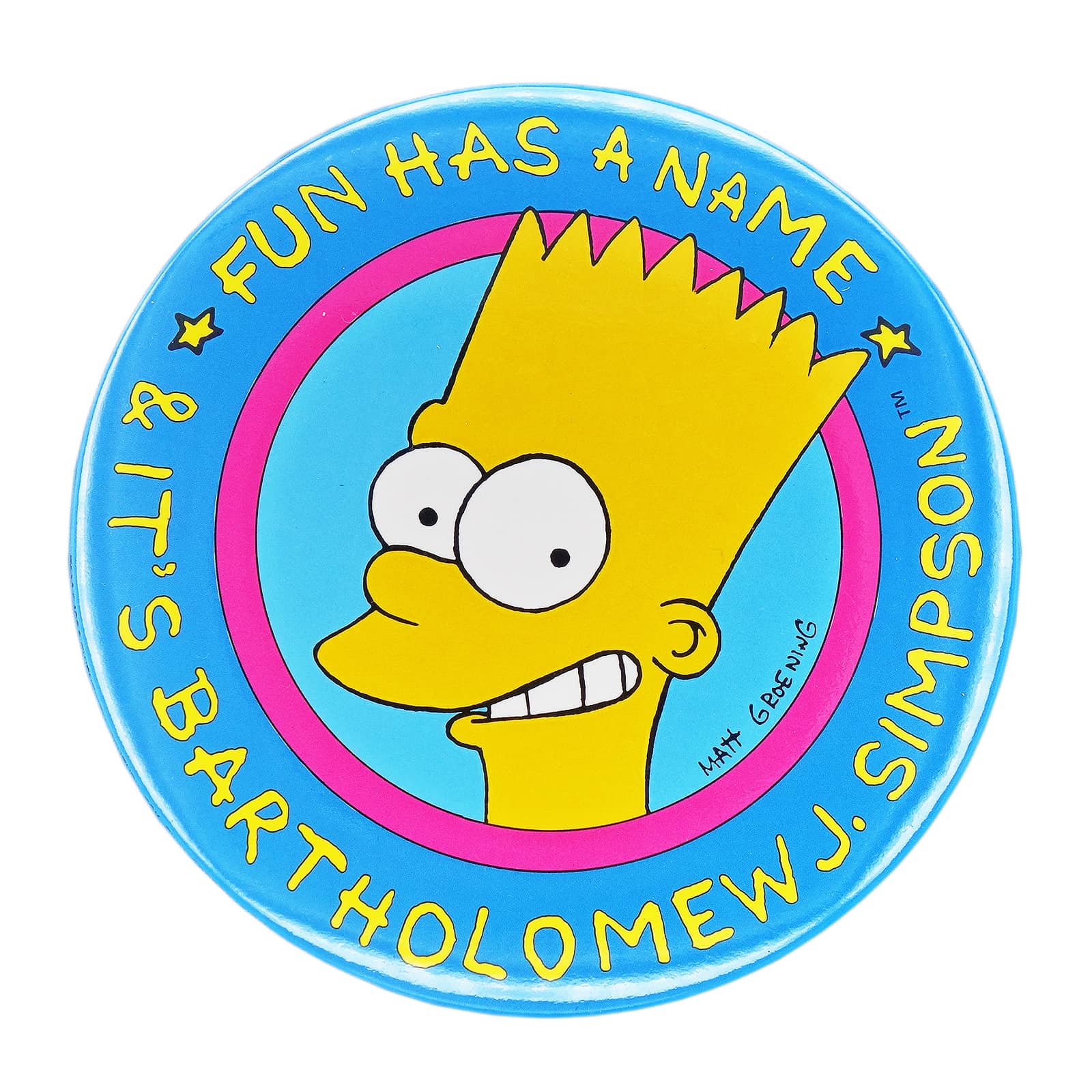 ザ・シンプソンズ バート ドでか 缶バッジ バッチ スタンド付き 1990 20世紀フォックス