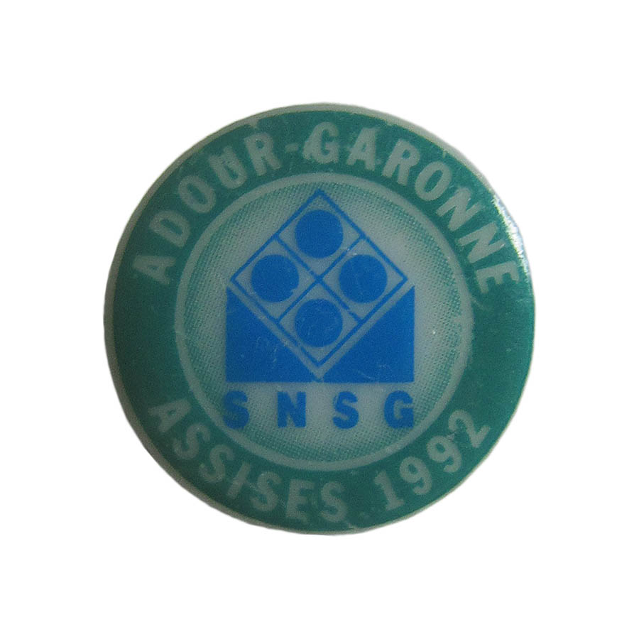 ピンズ フランス ADOUR GARONNE SNSG 陶器製 留め具付き レトロ ピンバッジ