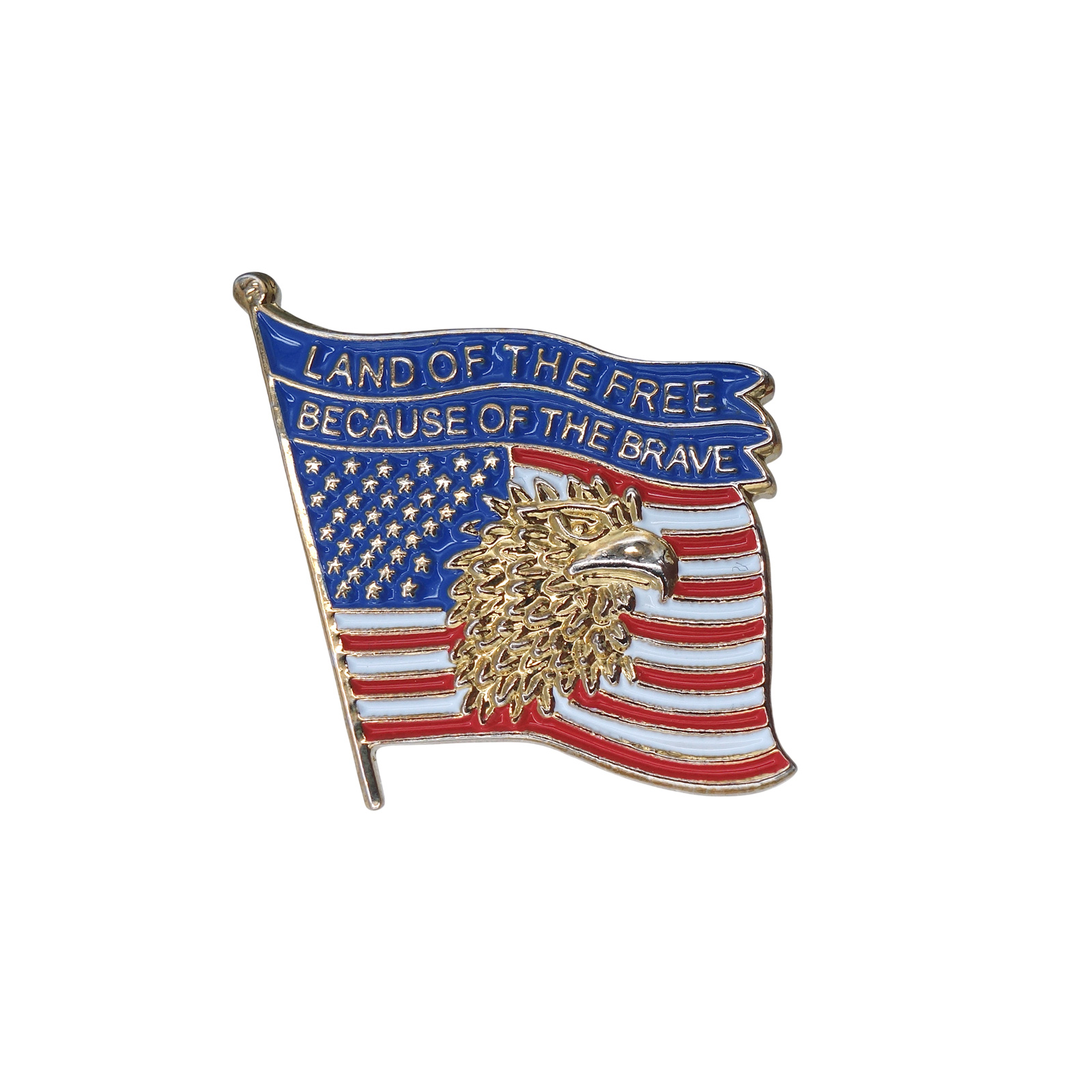 LAND OF THE FREE BECAUSE OF THE BRAVE ピンズ 星条旗 白頭鷲