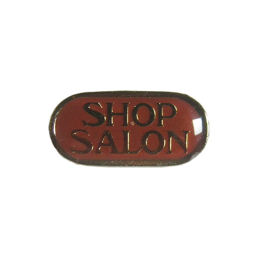 ピンズ SHOP SALON 留め具付き レトロ ピンバッジ