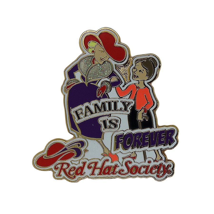 Red Hat Society ピンズ FAMILY IS FOREVER 貴婦人