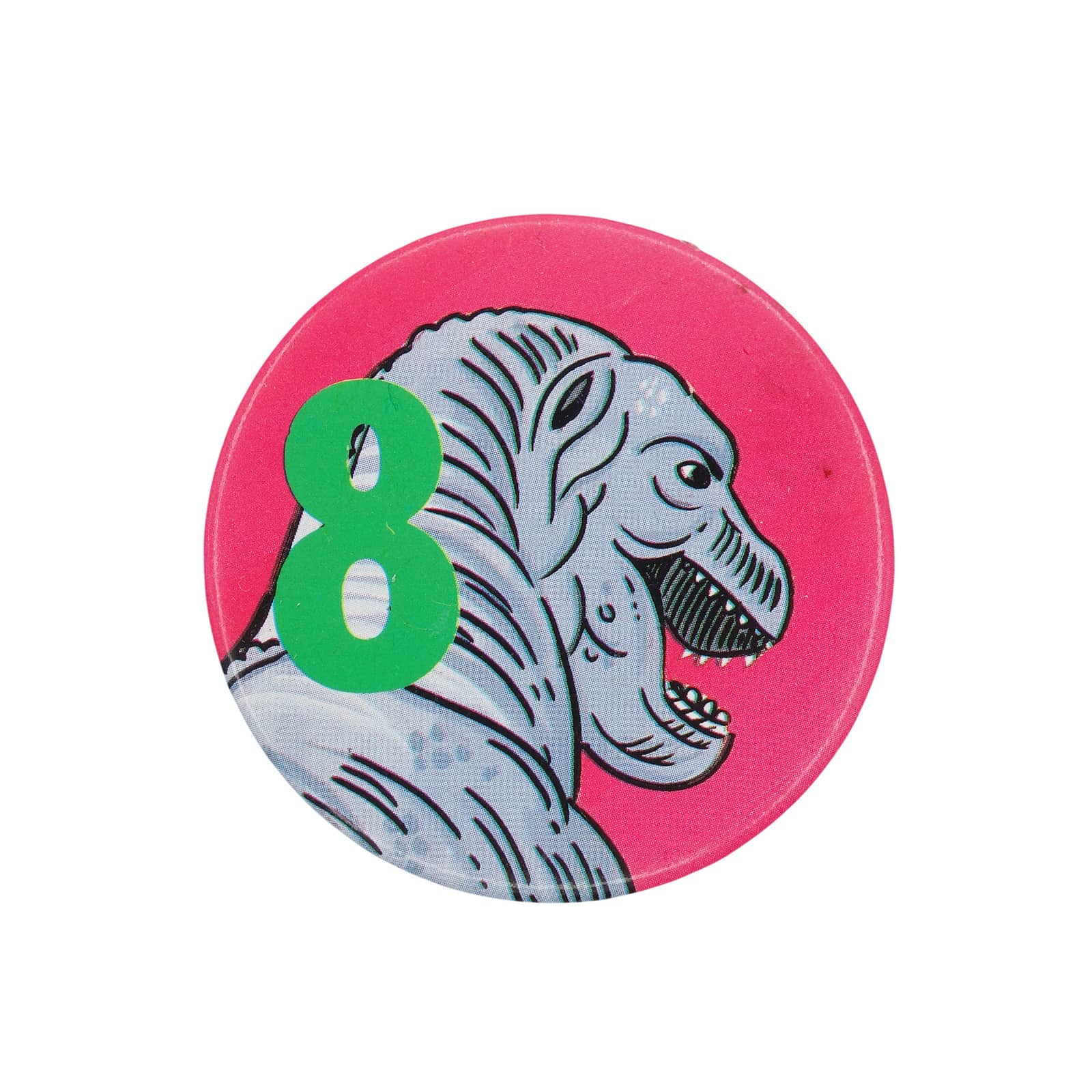 数字 8 恐竜 缶バッジ バッチ 8歳