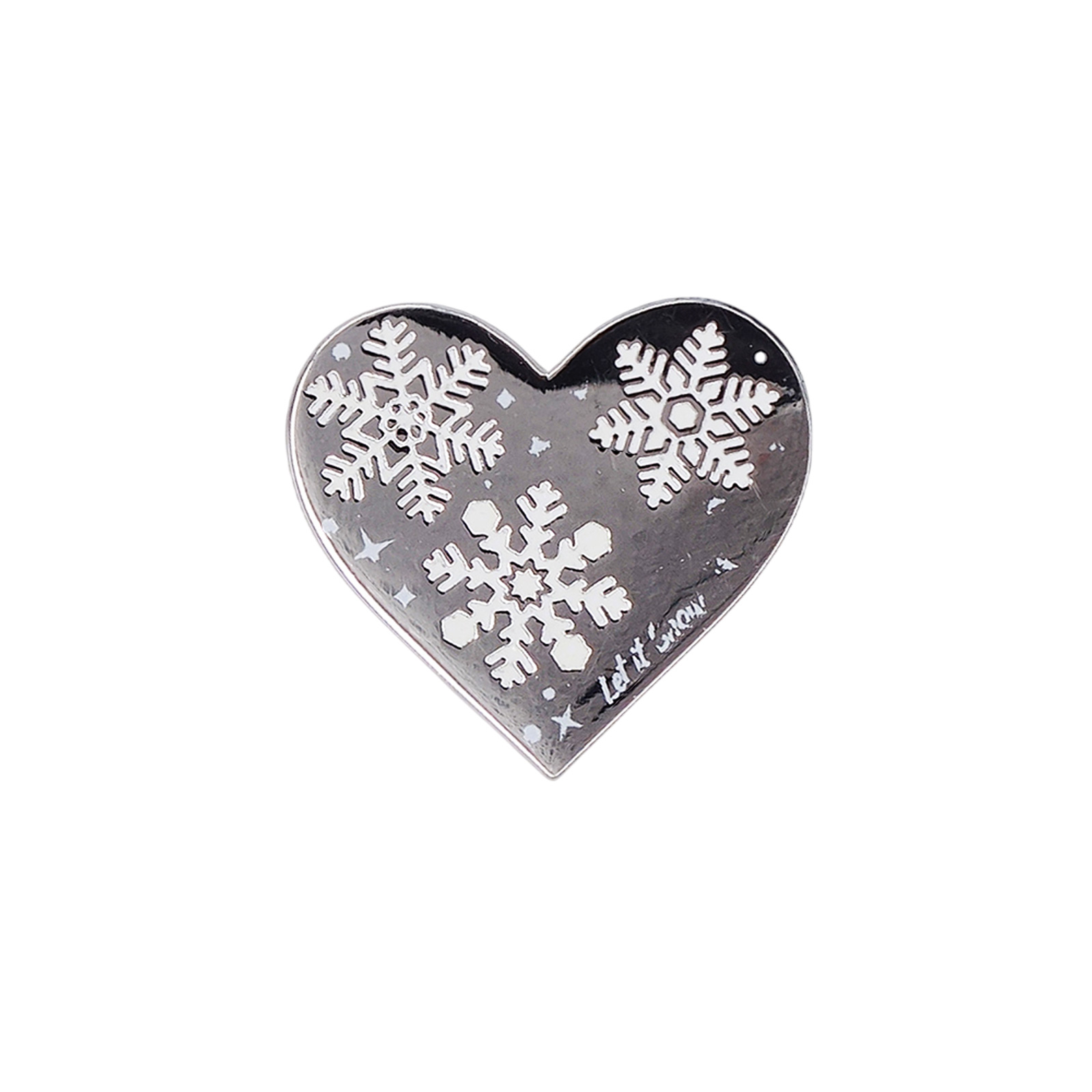 雪の結晶 Let it Snow ハート型ピンズ