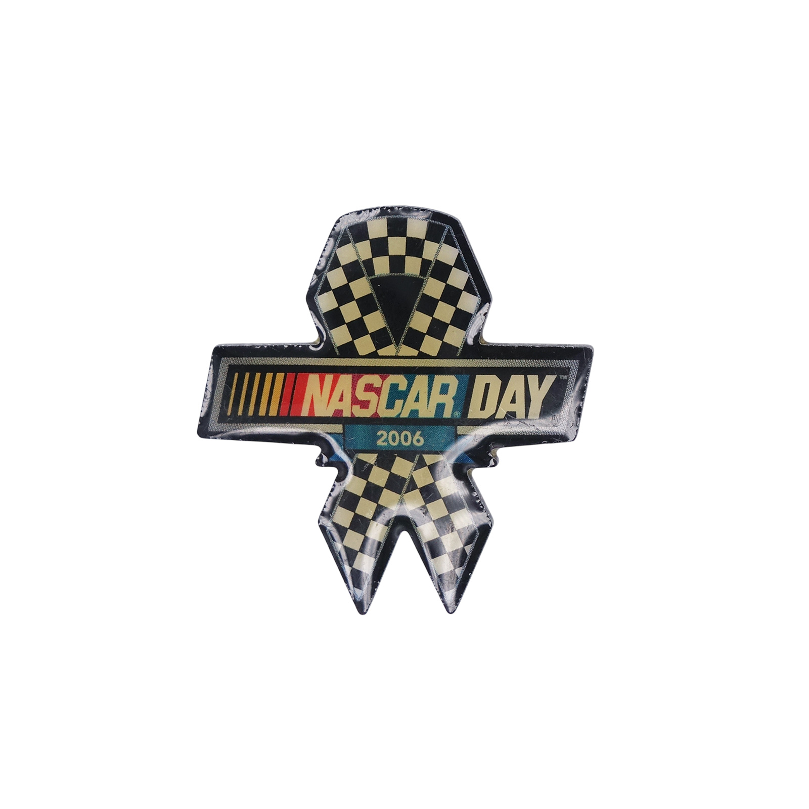 NASCAR DAY 2006 チェッカーフラッグ柄リボン ピンズ 慈善活動 ナスカー