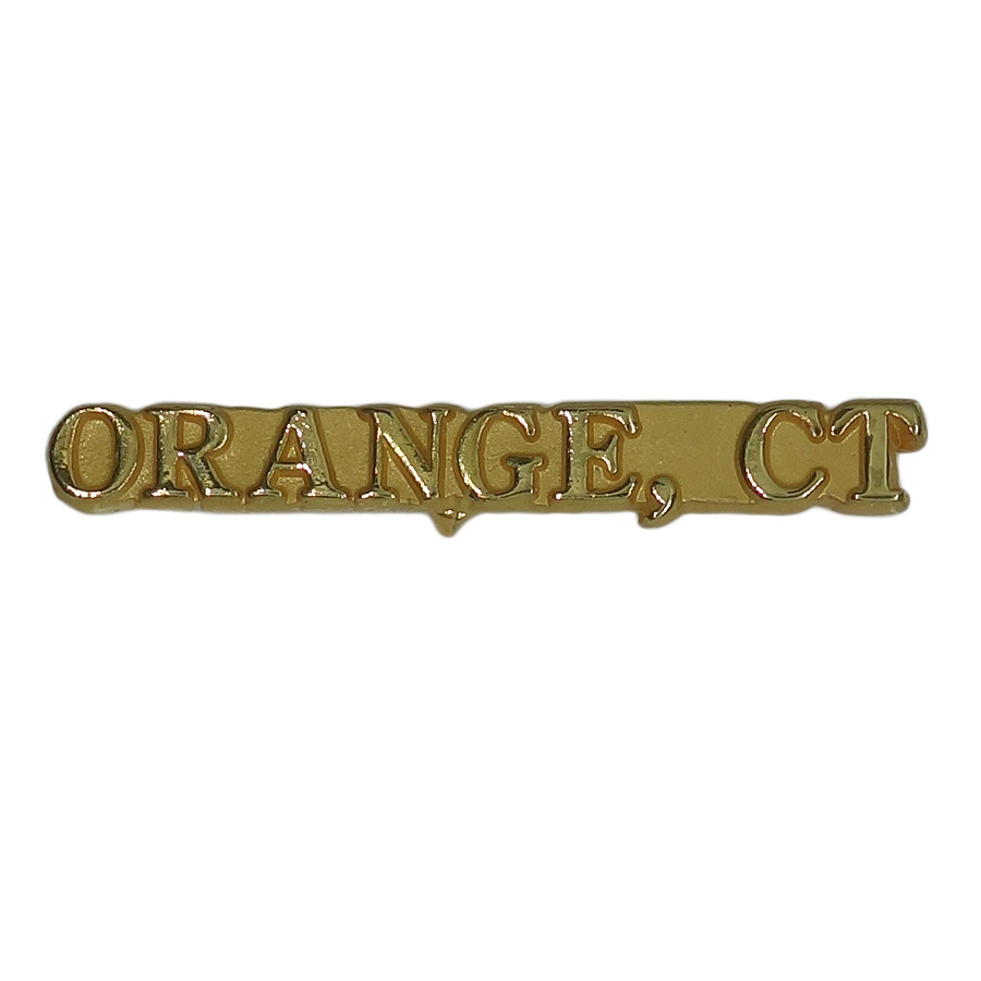 町名 ピンズ ORANGE,CT コネチカット州 金色 文字 留め具付き