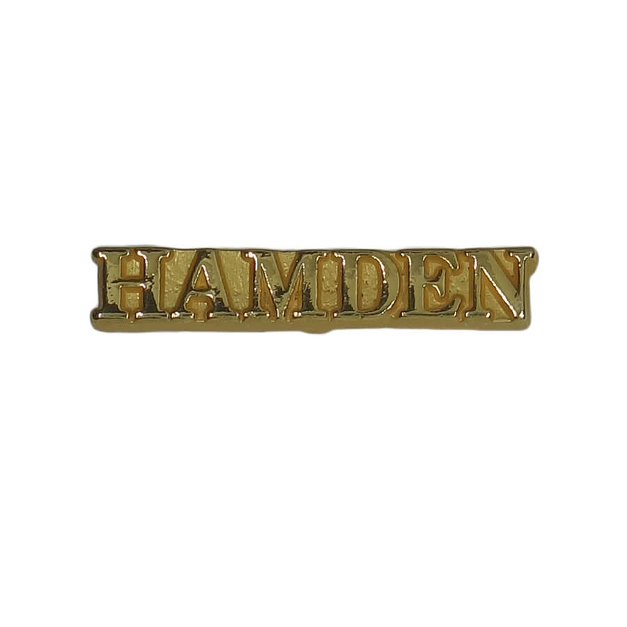 町名 ピンズ HAMDEN コネチカット州 金色 文字 留め具付き