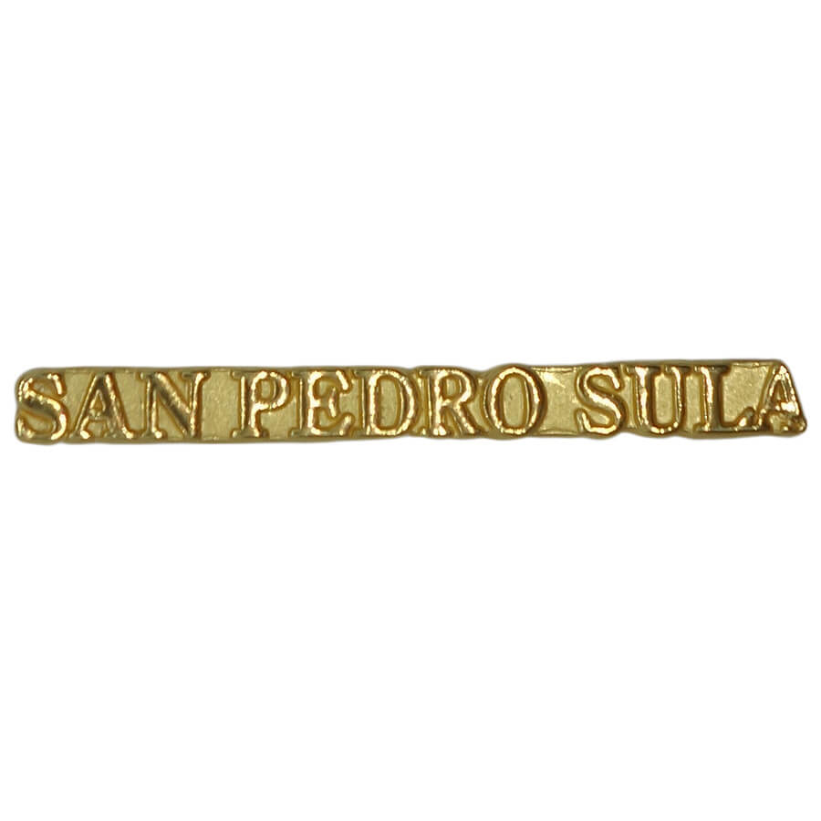 都市名 ピンズ SAN PEDRO SULA ホンジュラス 金色 文字 留め具付き