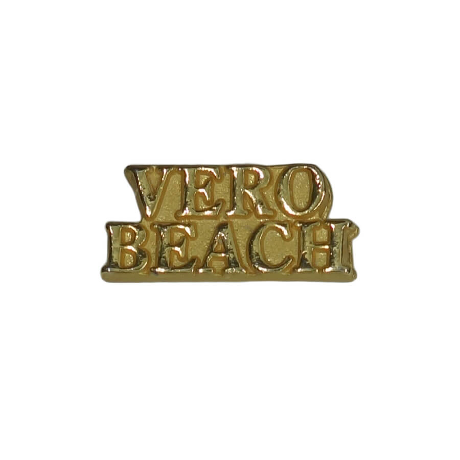 都市名 ピンズ VERO BEACH フロリダ州 金色 文字 留め具付き