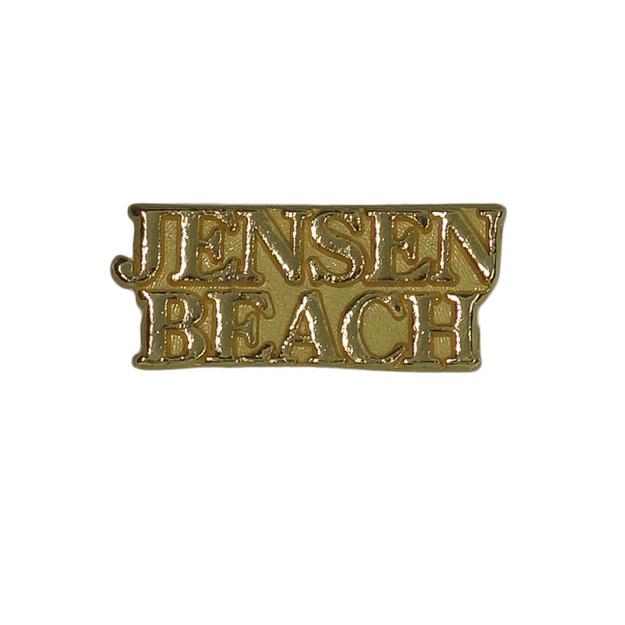 地域名 ピンズ JENSEN BEACH フロリダ州 金色 文字 留め具付き