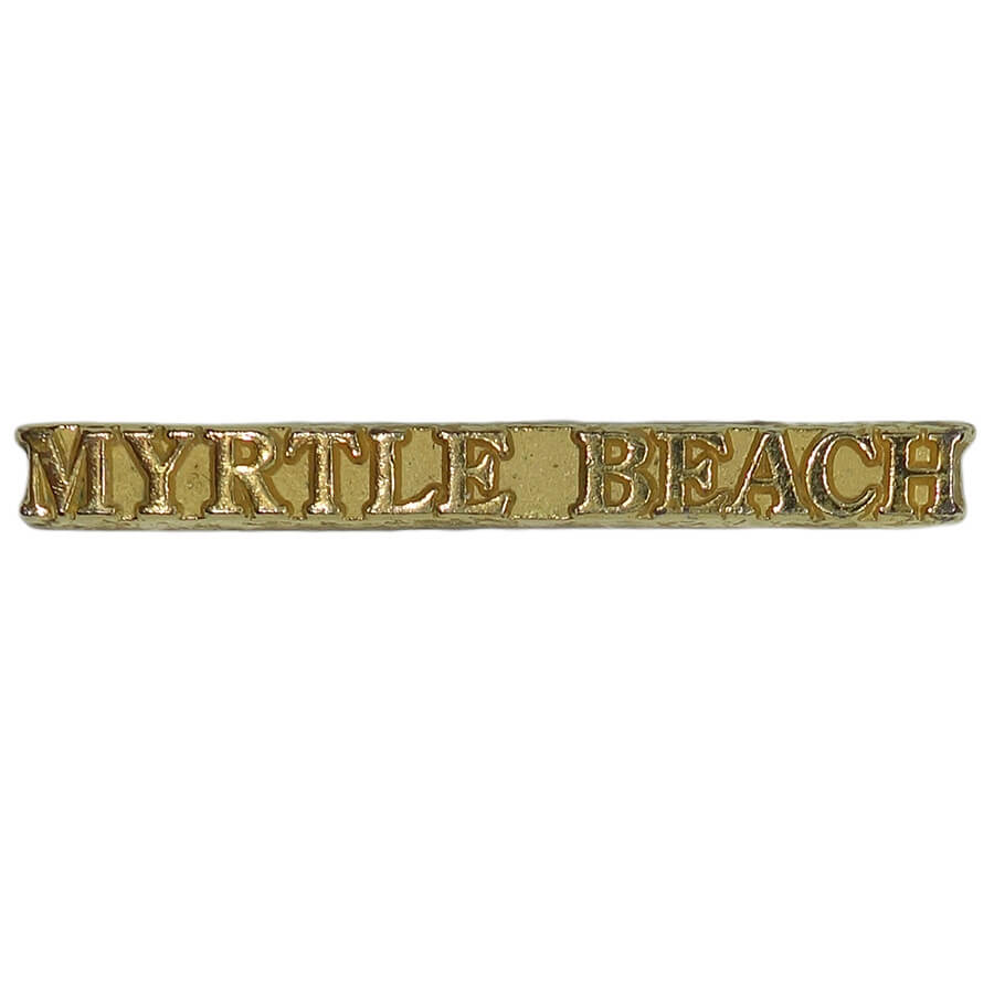 都市名 ピンズ MYRTLE BEACH サウス カロライナ州 金色 文字 留め具付き