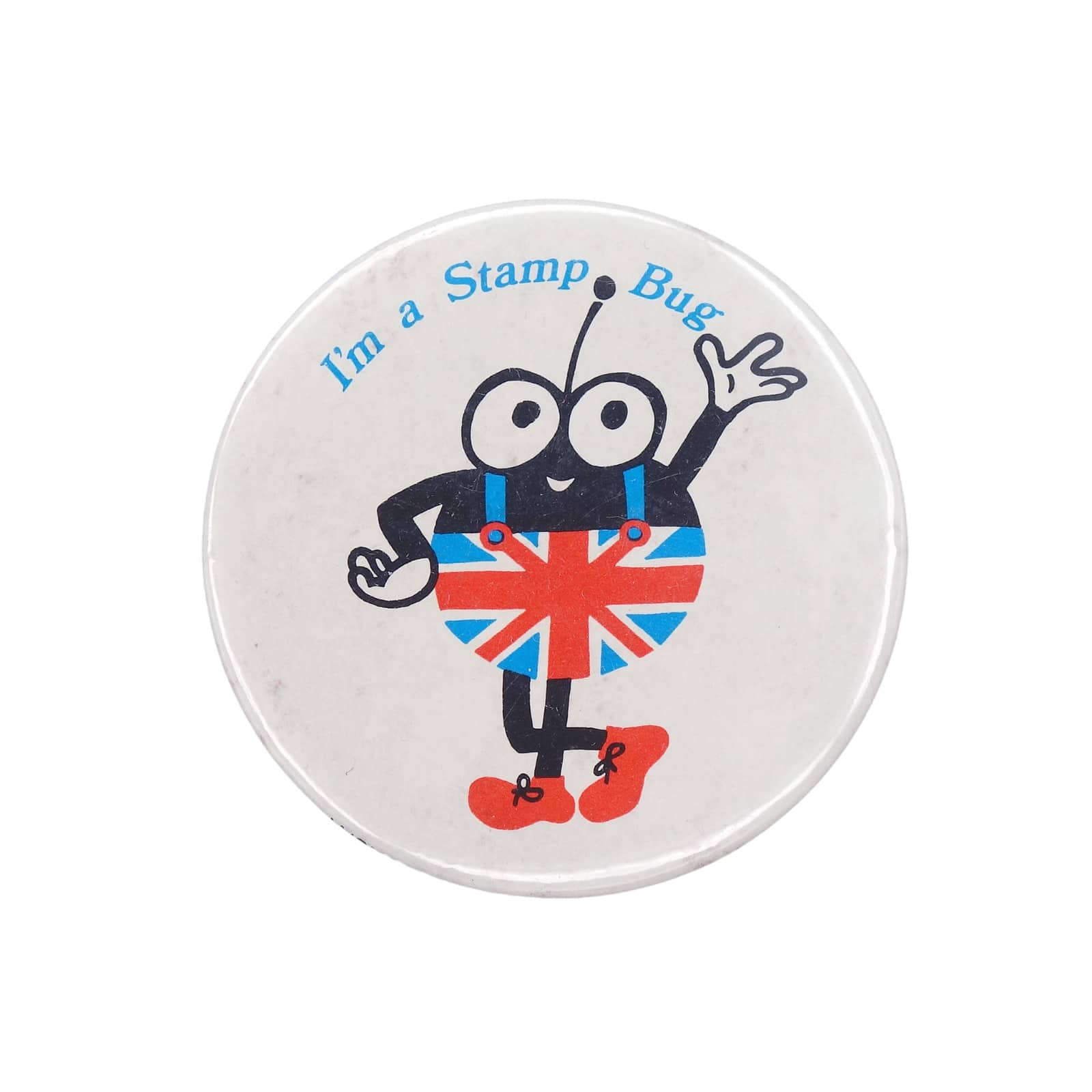 I'm a Stamp Bug 缶バッジ バッチ ユニオンジャック 虫 キャラ