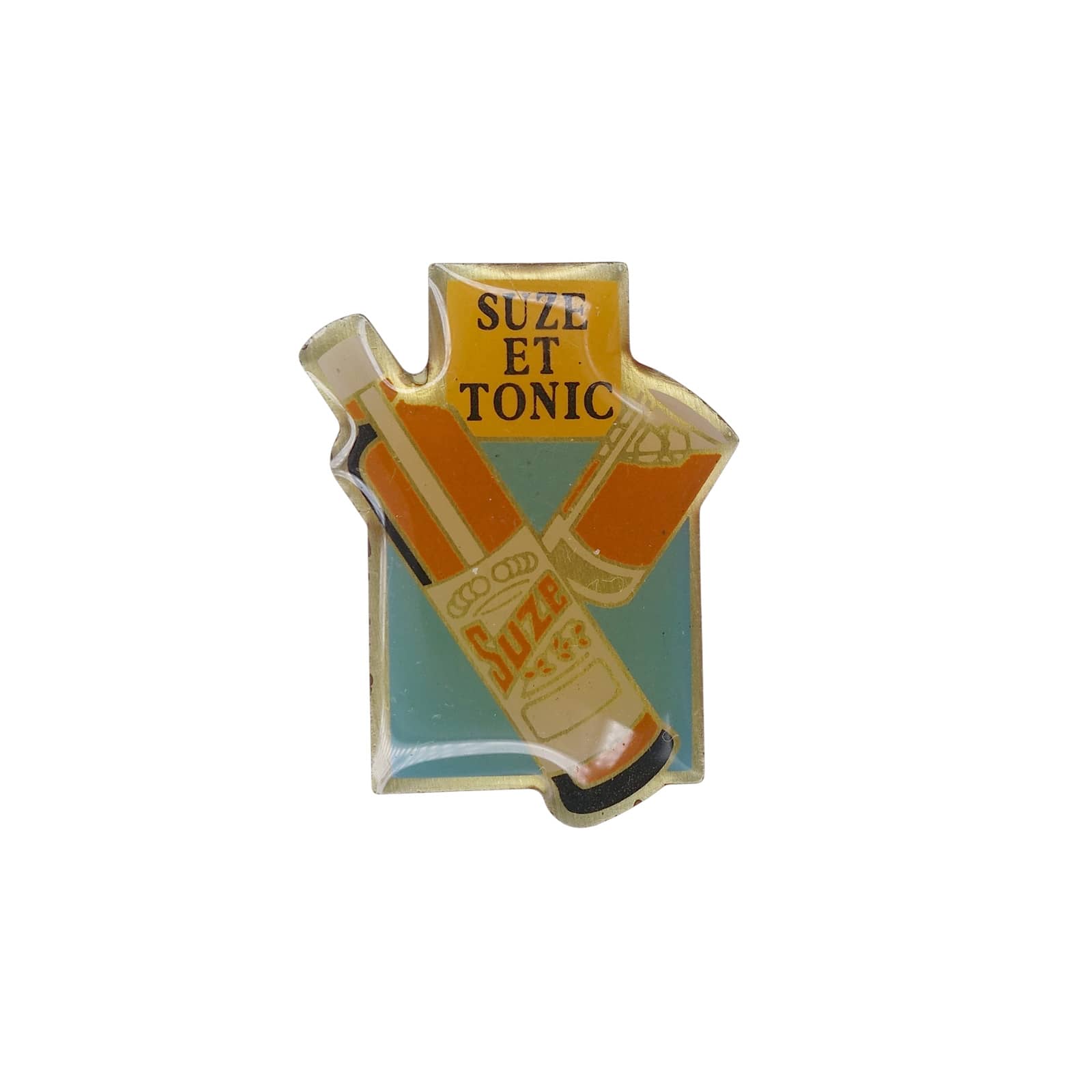 SUZE スーズ ハーブリキュール ボトルとグラス ピンズ 酒