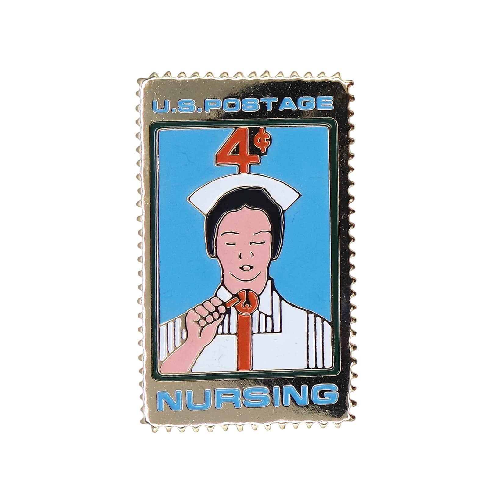 NURSING 看護師 USA 4c 切手型 ピンズ