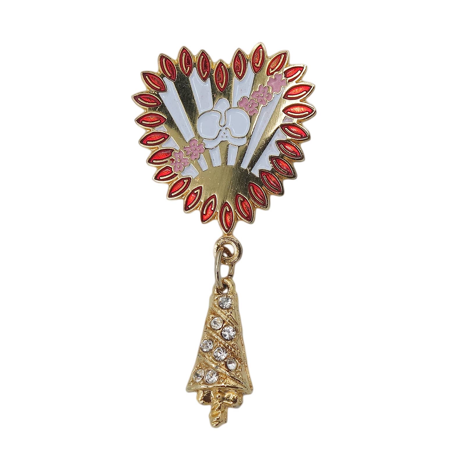 ハート 桜 ピンバッジ ブローチ