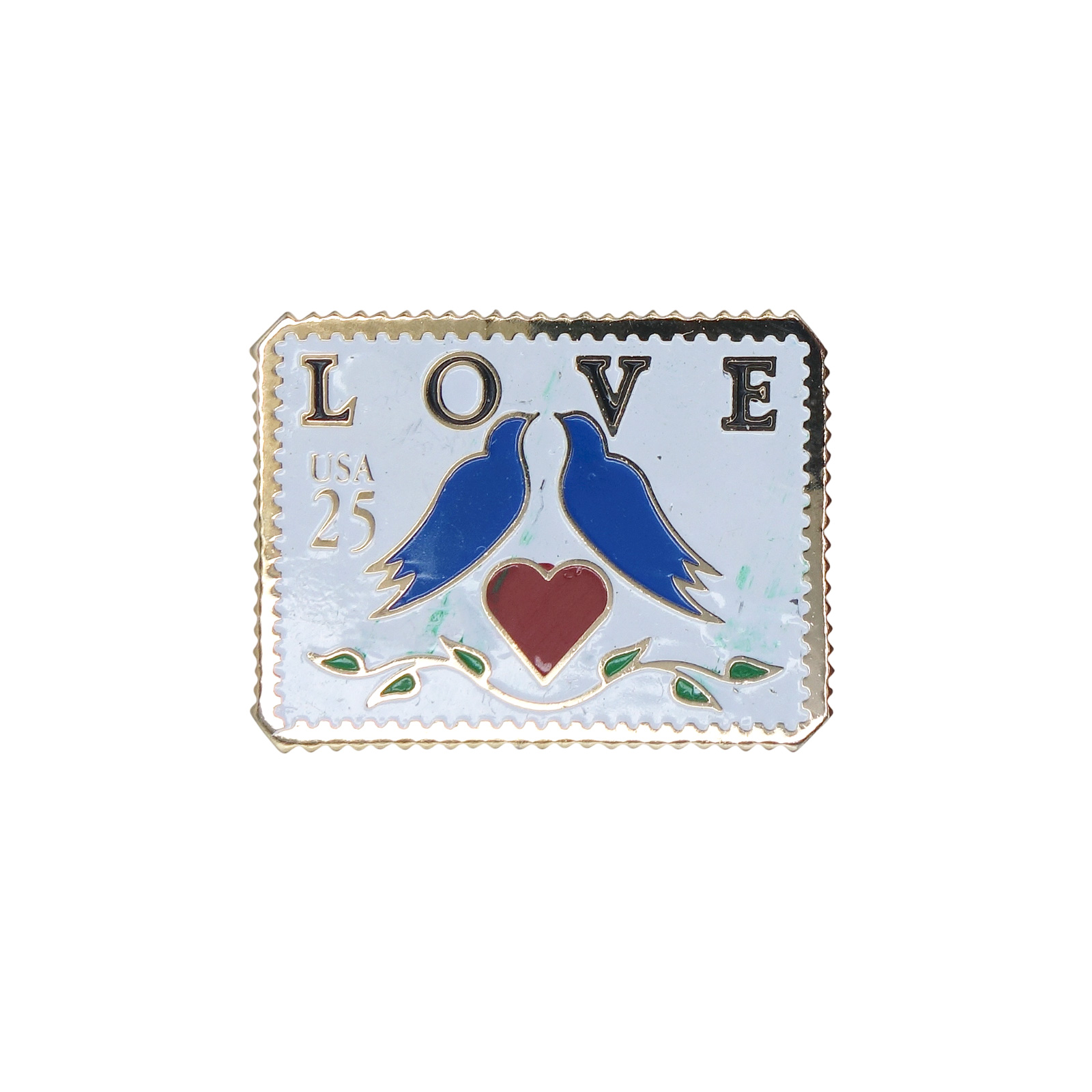 LOVE USA 25c 鳥 切手型 ピンズ