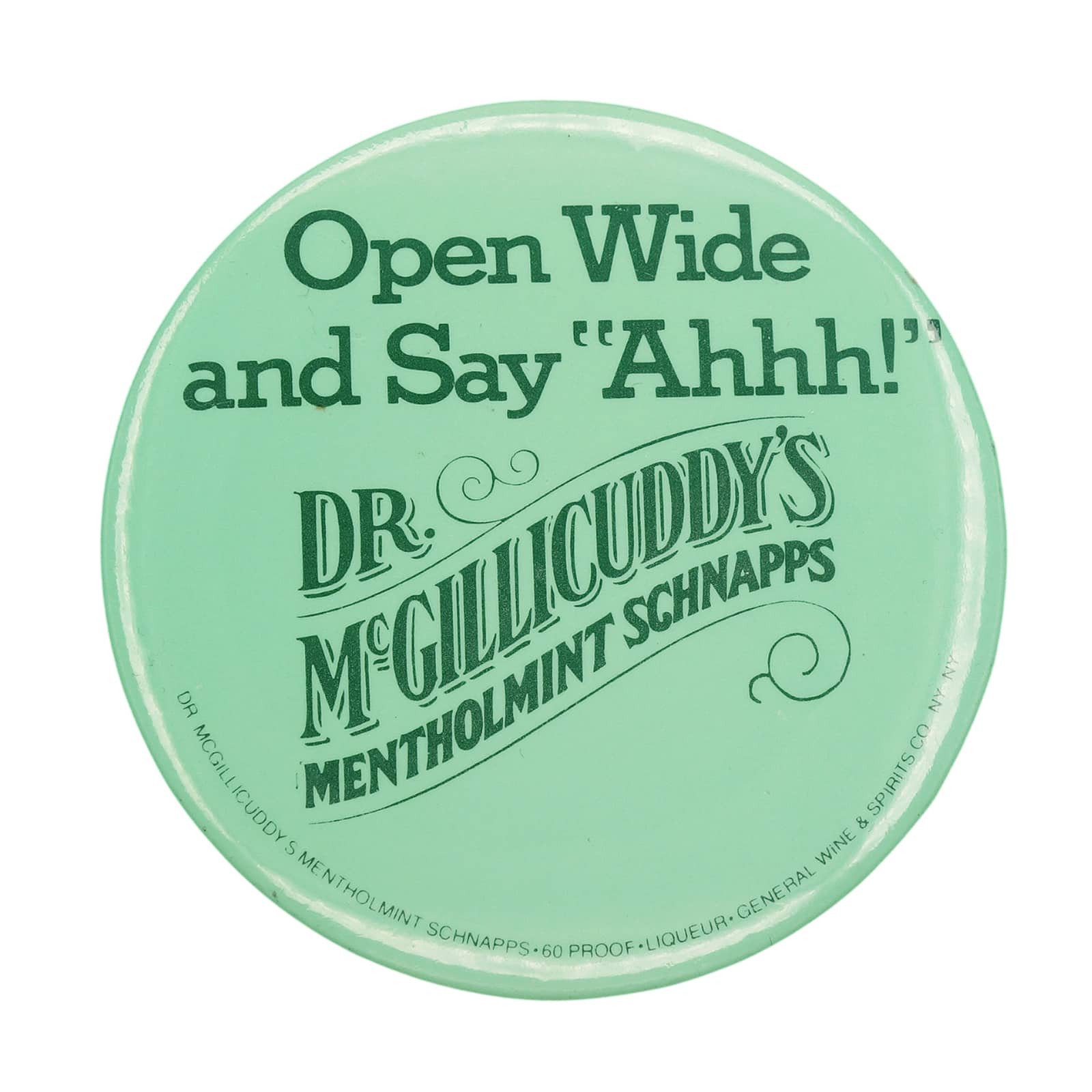 Dr. McGillicuddy's メンソールミント・シュナップス 缶バッジ 酒 リキュール