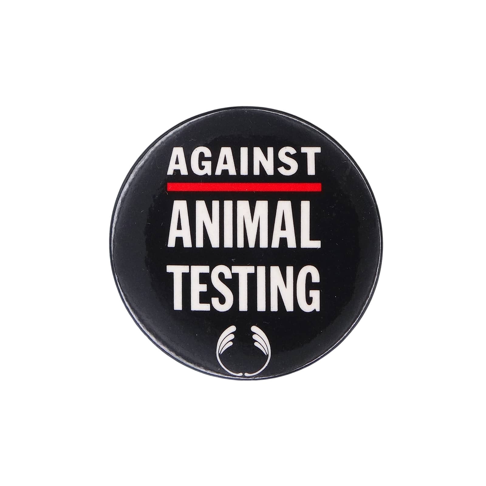 AGAINST ANIMAL TESTING 缶バッジ バッチ　動物実験反対