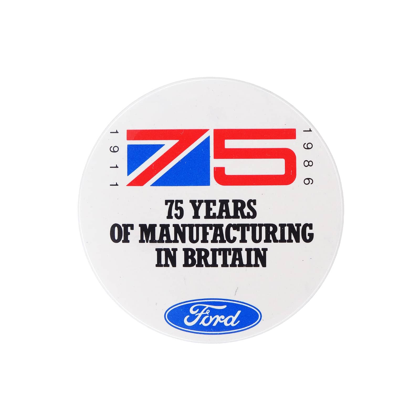 Ford フォード 1911〜1986 75周年記念 缶バッジ バッチ