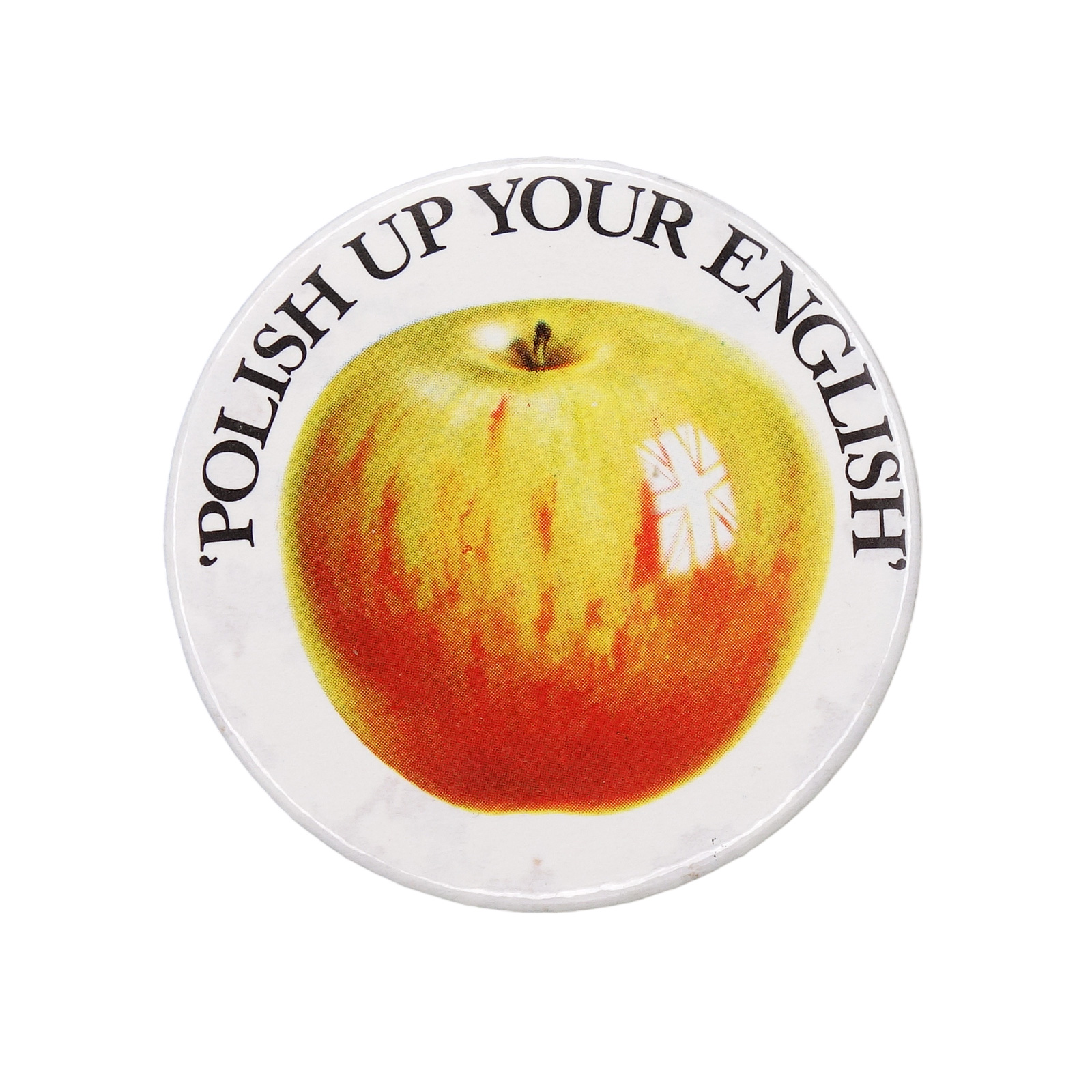 POLISH UP YOUR ENGLISH リンゴ 缶バッジ バッチ
