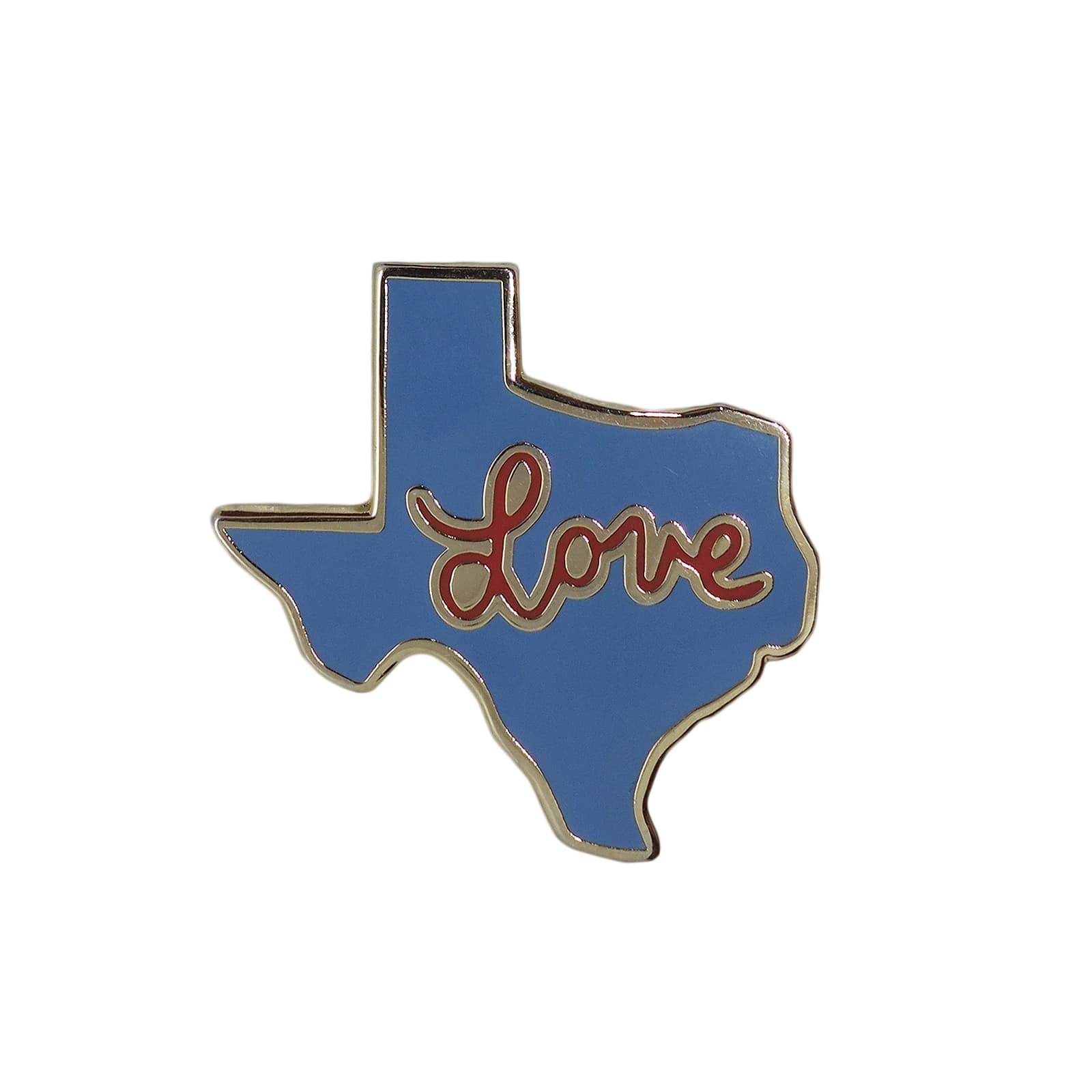 Love TEXAS ピンズ テキサス州 地図型 留め具付き