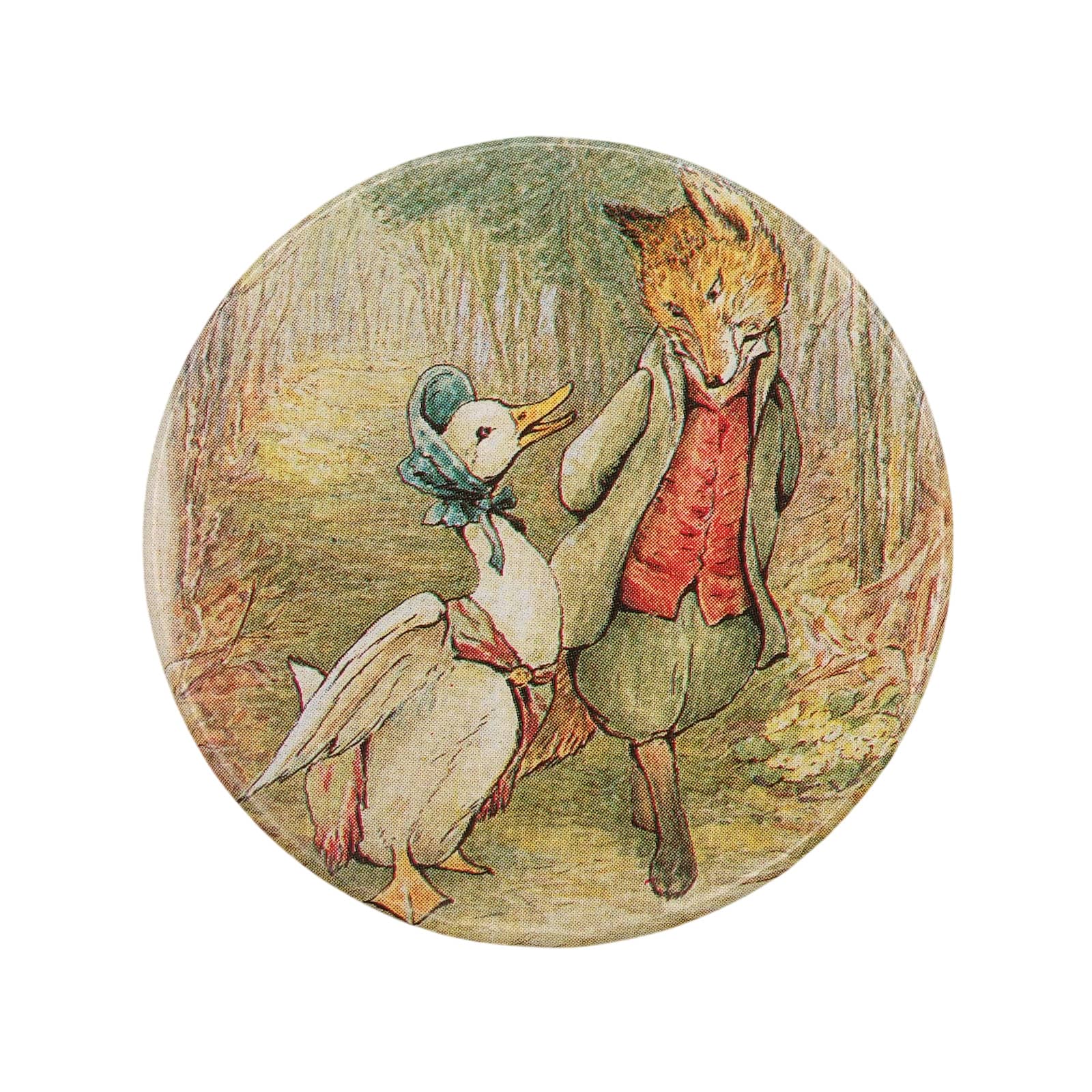 あひるのジマイマのおはなし 缶バッジ バッチ ジマイマとキツネ