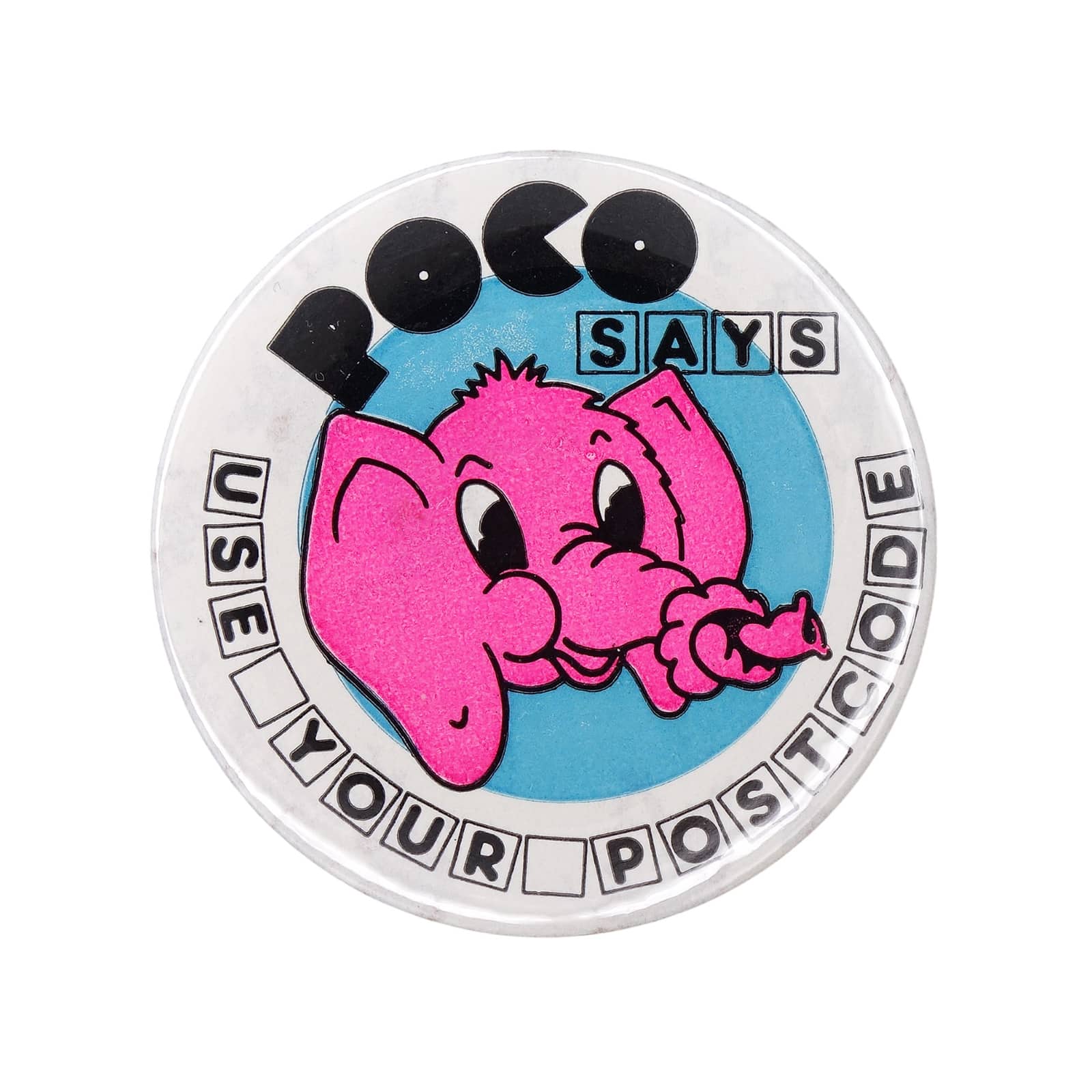 POCO SAYS USE YOUR POSTCODE 缶バッジ バッチ