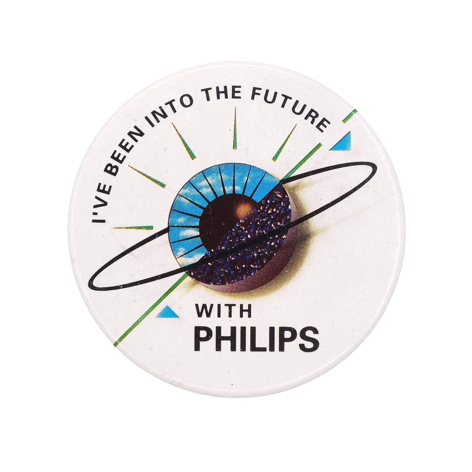 I'VE BEEN INTO THE FUTURE WITH PHILIPSフィリップス 缶バッジ
