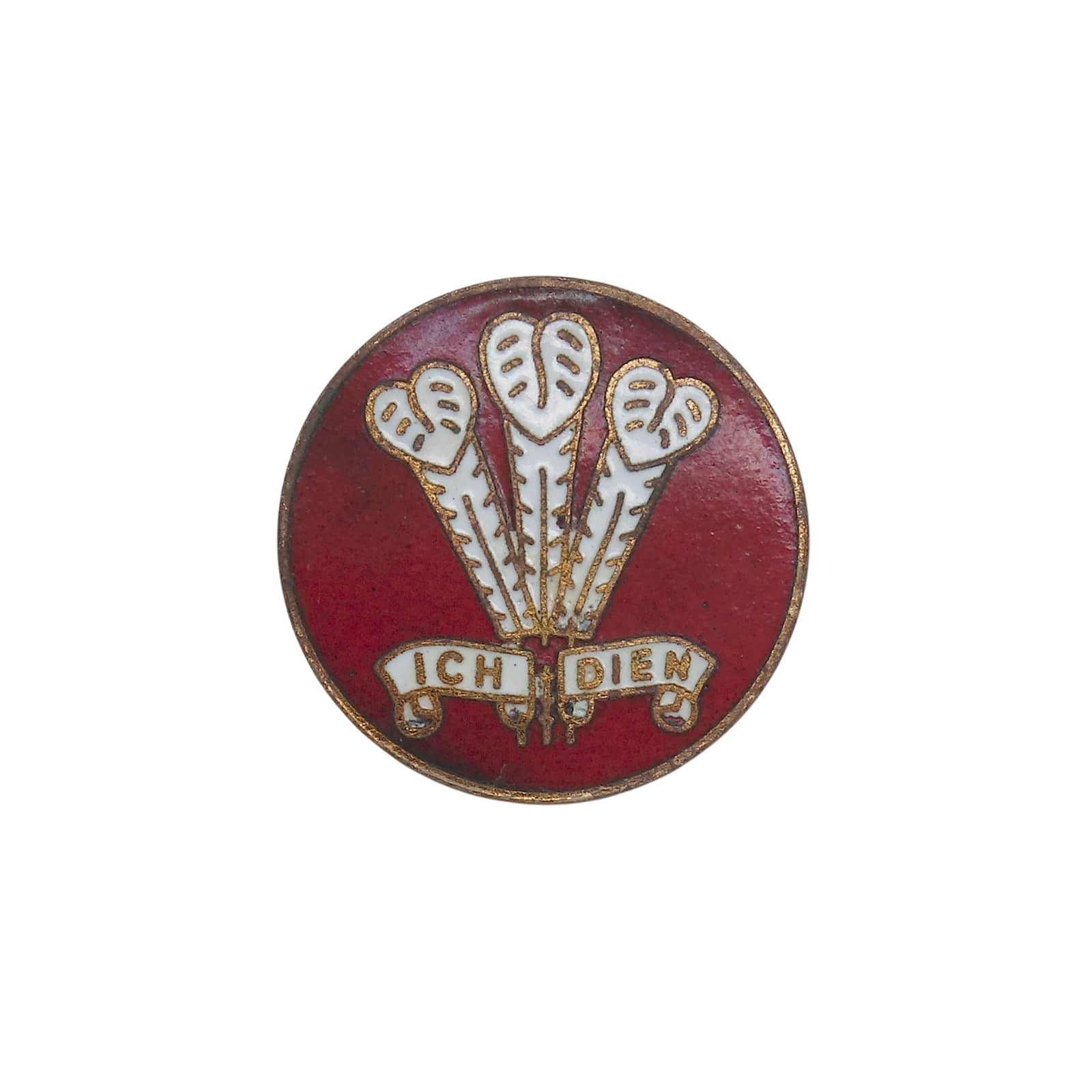 プリンス・オブ・ウェールズの羽根 ピンバッジ バッチ ICH DIEN