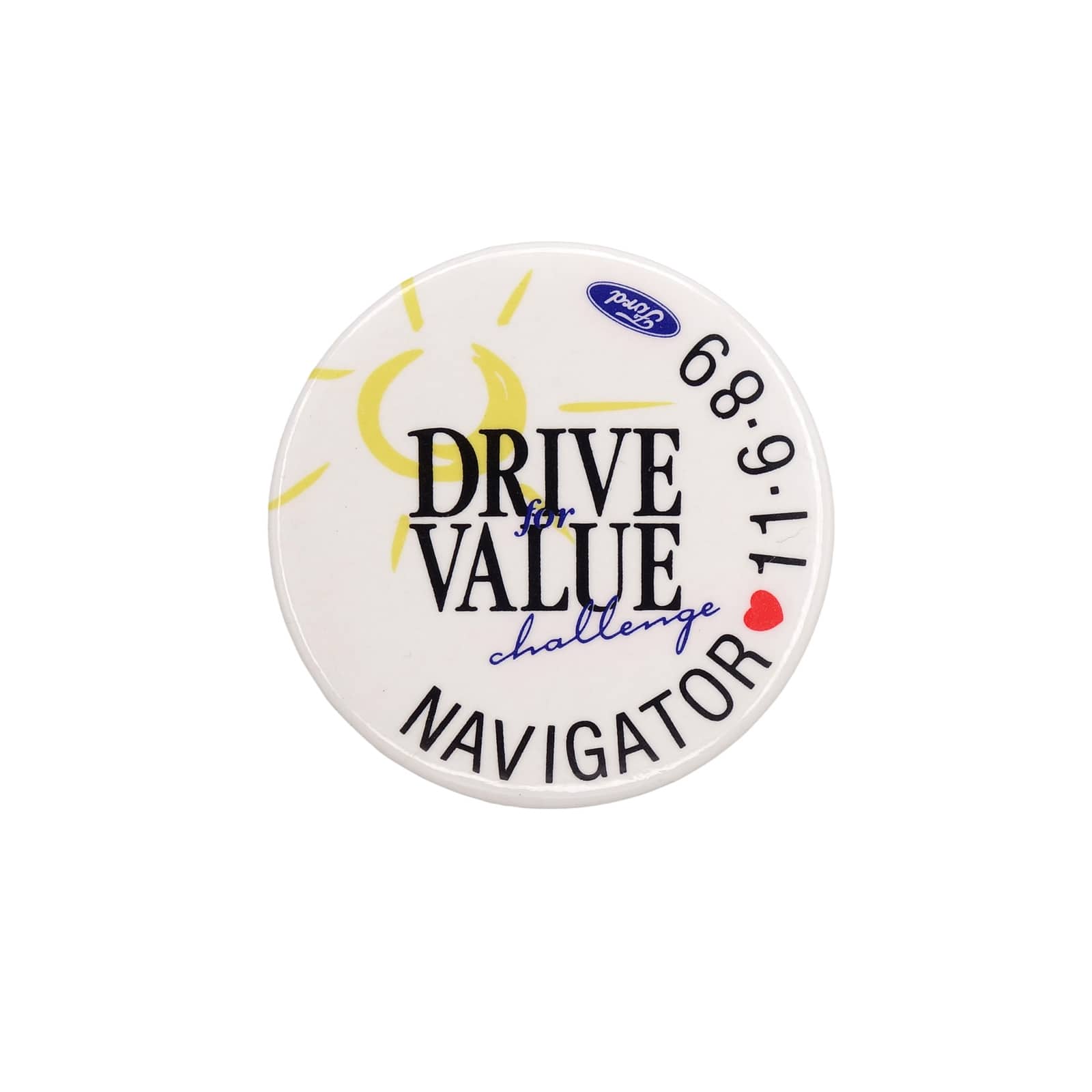 Ford フォード DRIVE for VALUE challenge 缶バッジ バッチ