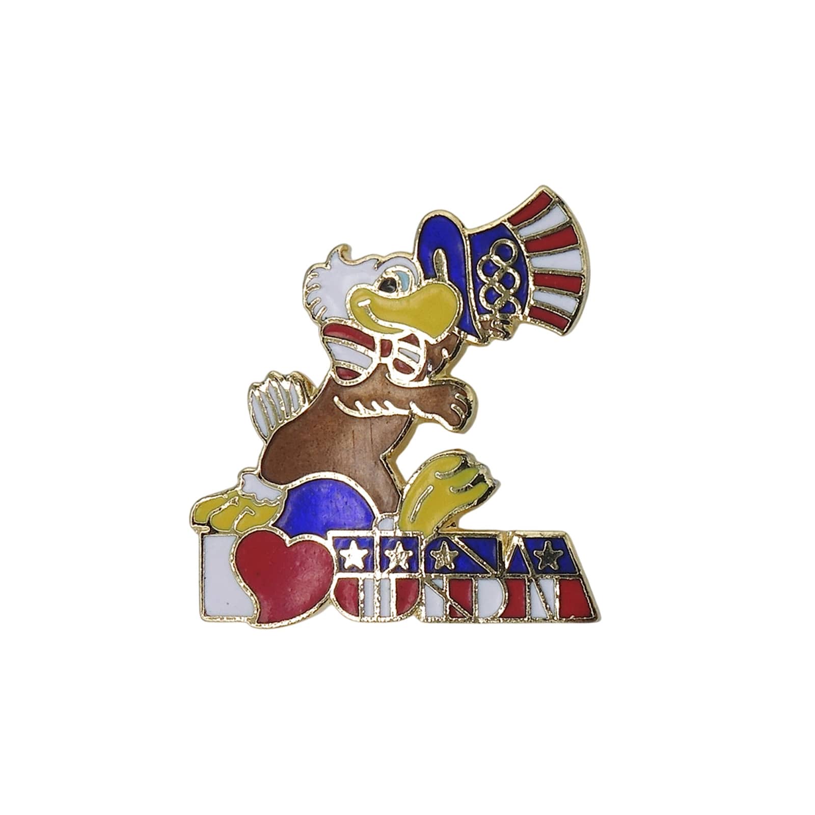 1984年 ロサンゼルスオリンピック USA イーグルサム ピンバッジ ブローチ 五輪