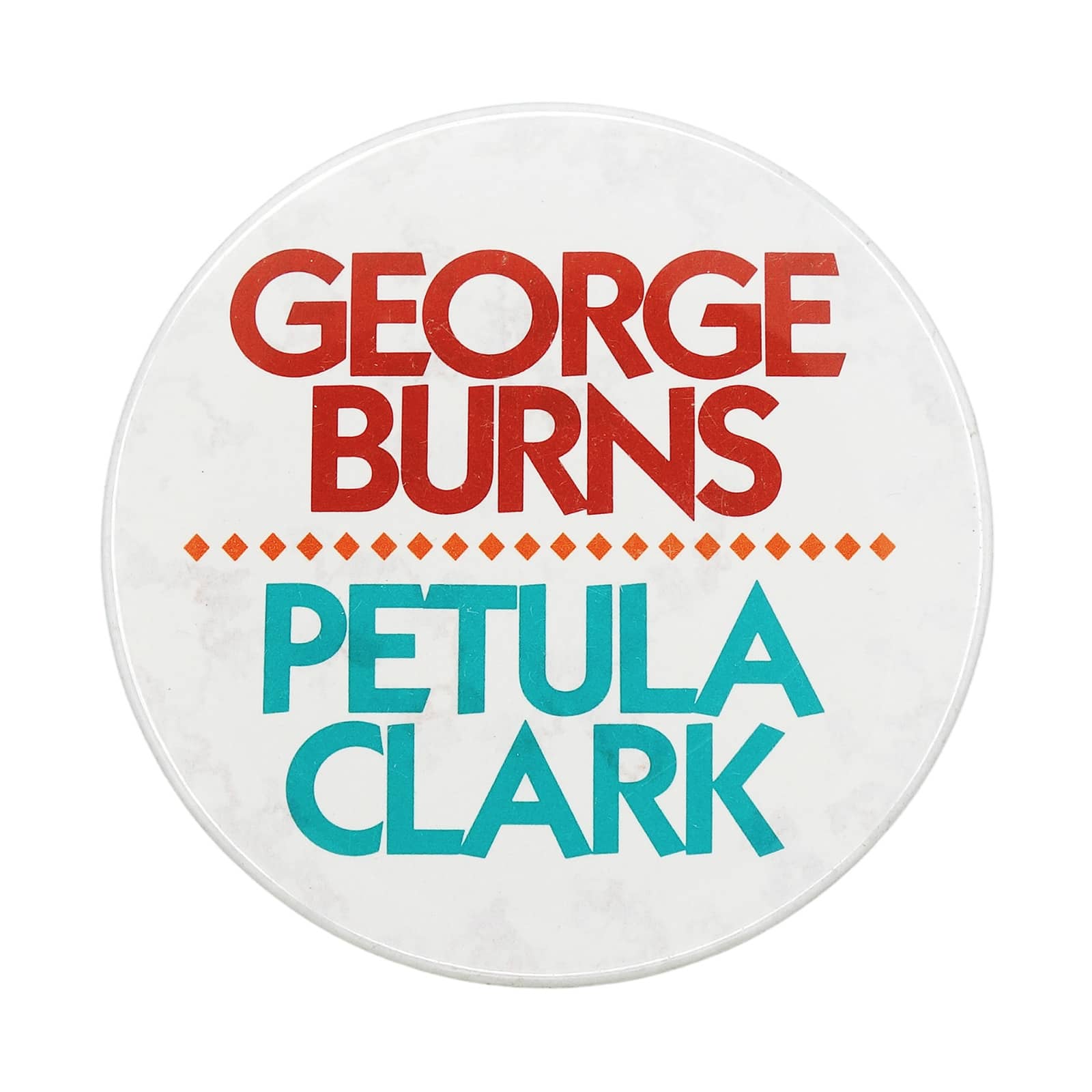 ジョージ・バーンズ ペトゥラ・クラーク 缶バッジ CAESARS PALACE