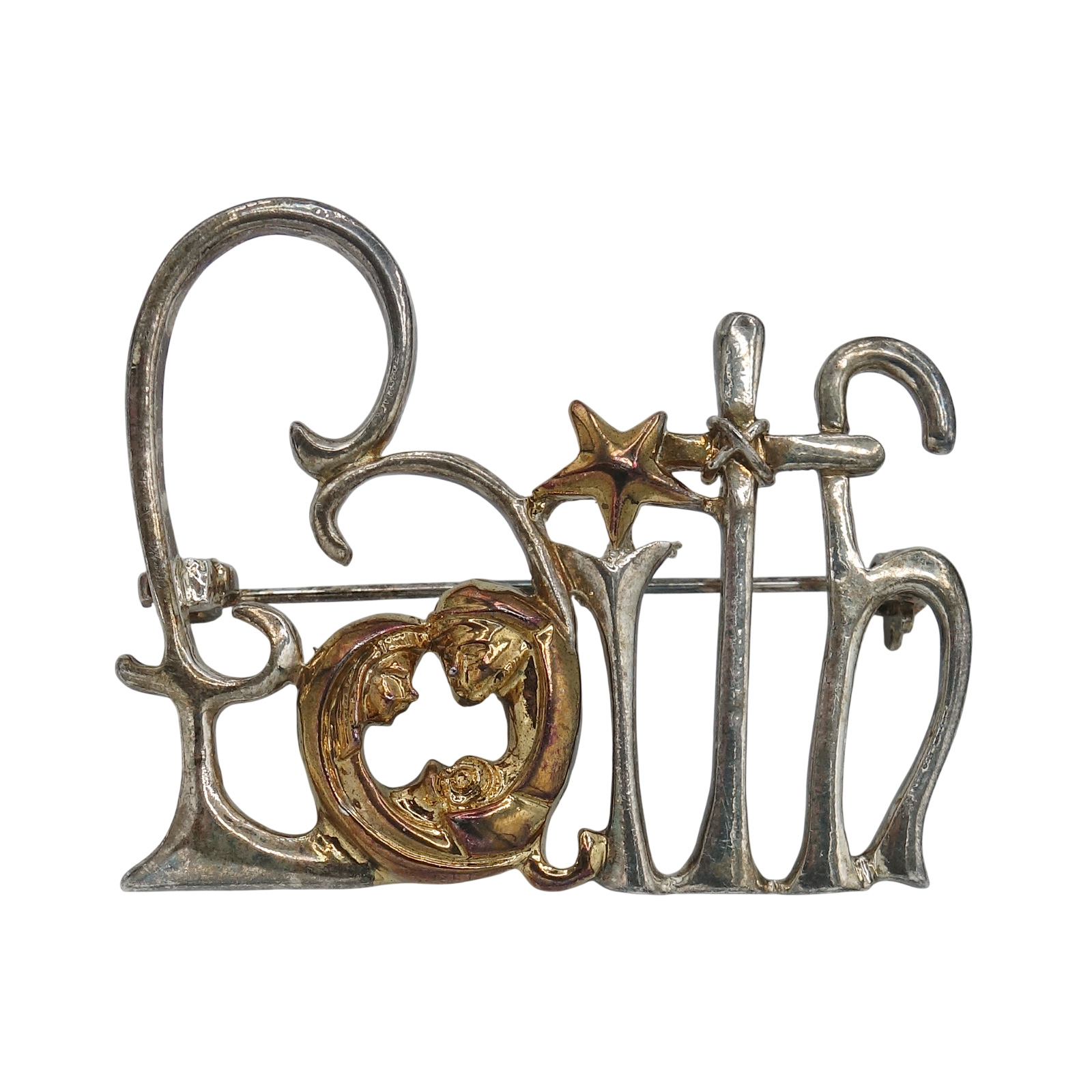 Faith 聖家族 ベツレヘムの星 十字架 ブローチ